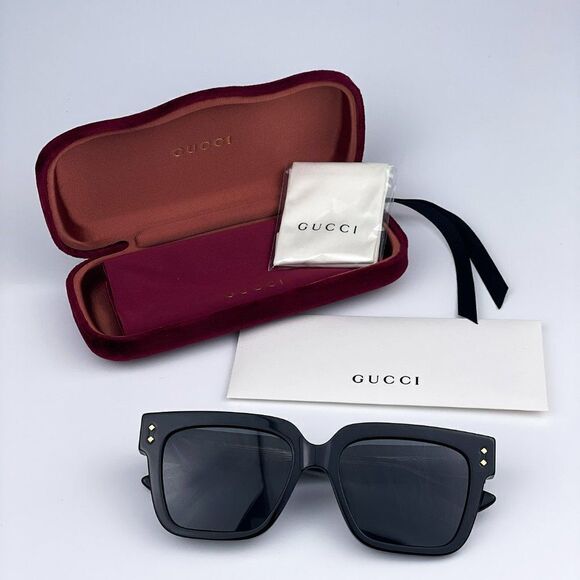 NEW Gucci GG1084S 001 Black Grey Square Unisex Sunglasses main image 13